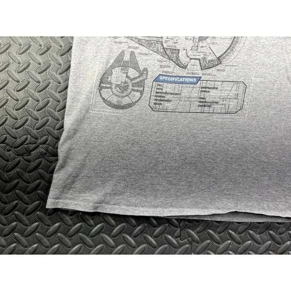 Star Wars Shirt Adult Medium Gray Millennium Falcon Film Casual Men's - Picture 7 of 12